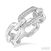 1/20 ctw Bold Round Cut Diamond Paperclip Ring in Sterling Silver